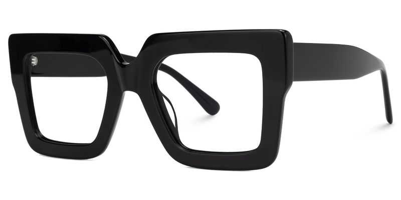 Charisse - Bold Square Black Glasses Thick Frame