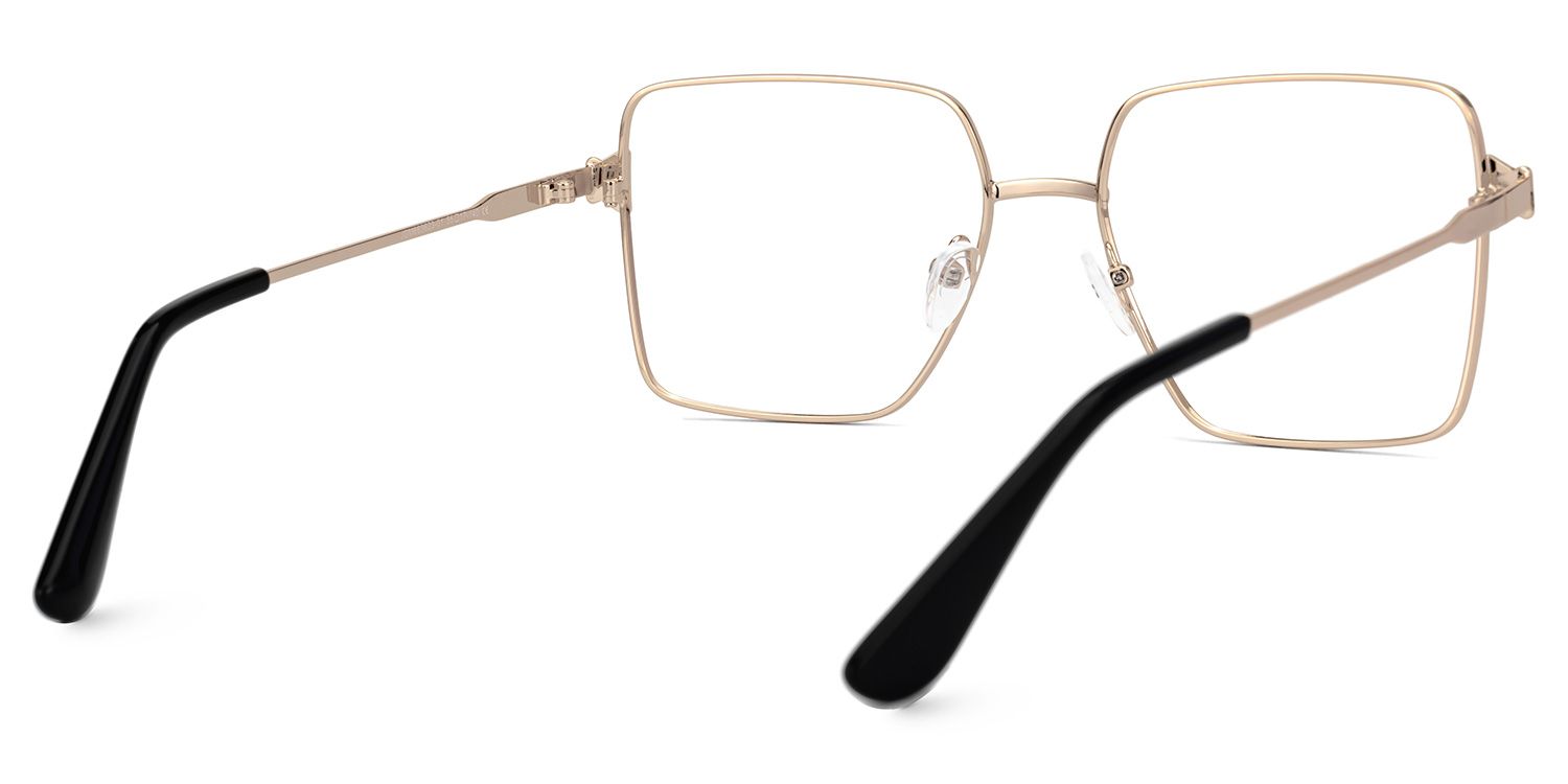 Fevziye - Square Gold Eyeglasses | Vooglam Side View