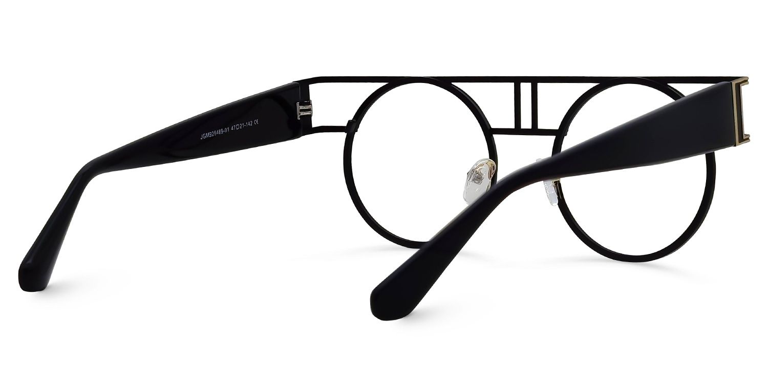Ruthie - Aviator Black Eyeglasses | Vooglam Side View