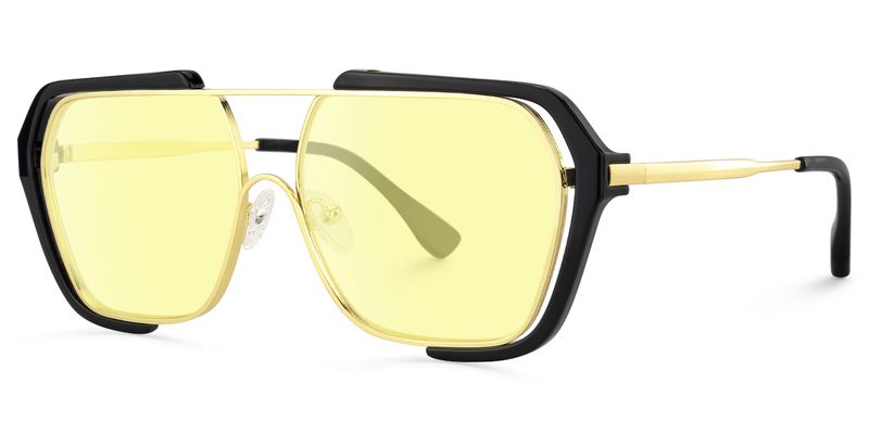 Porsha - Aviator Black Sunglasses