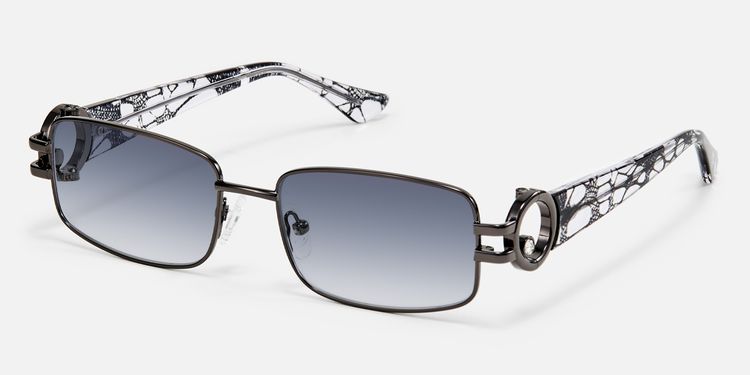 Aurae - Rectangle Grey Sunglasses by Vooglam