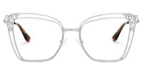Fathiyya - Butterfly Silver Eyeglasses | Vooglam Angle View
