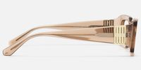 Aurelia - Bold Champagne Gold Accent Glasses | Vooglam Side View