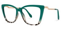 Adebola - Square Green/Tortoise Eyeglasses | Vooglam Front View