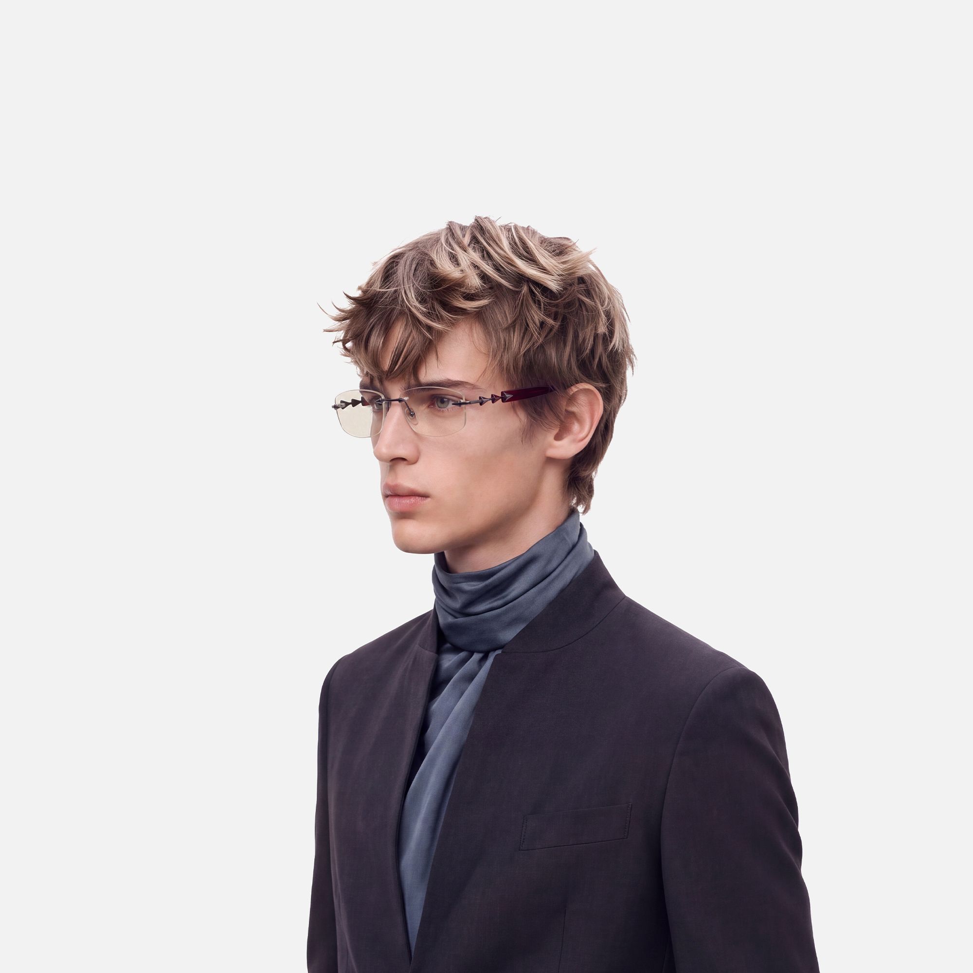 Fracture - Light Brown Tint Spike Sunglasses | Vooglam On Model 4