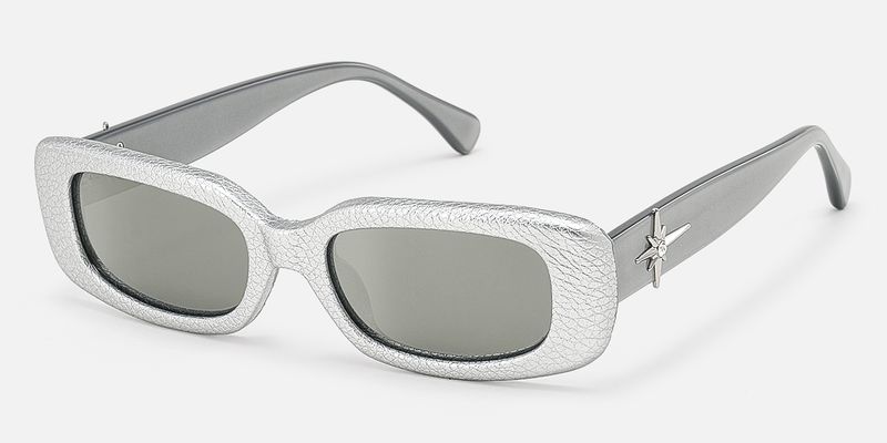 HideShades - Rectangle Silver Sunglasses