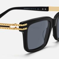 Anansi - Black Rectangle Sunglasses | Vooglam Design Details