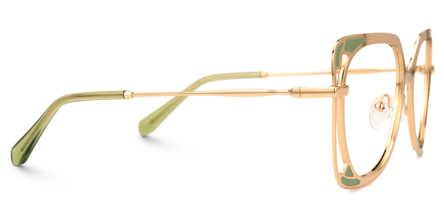 Adriaan - Square Gold Eyeglasses by Vooglam - Product View 4