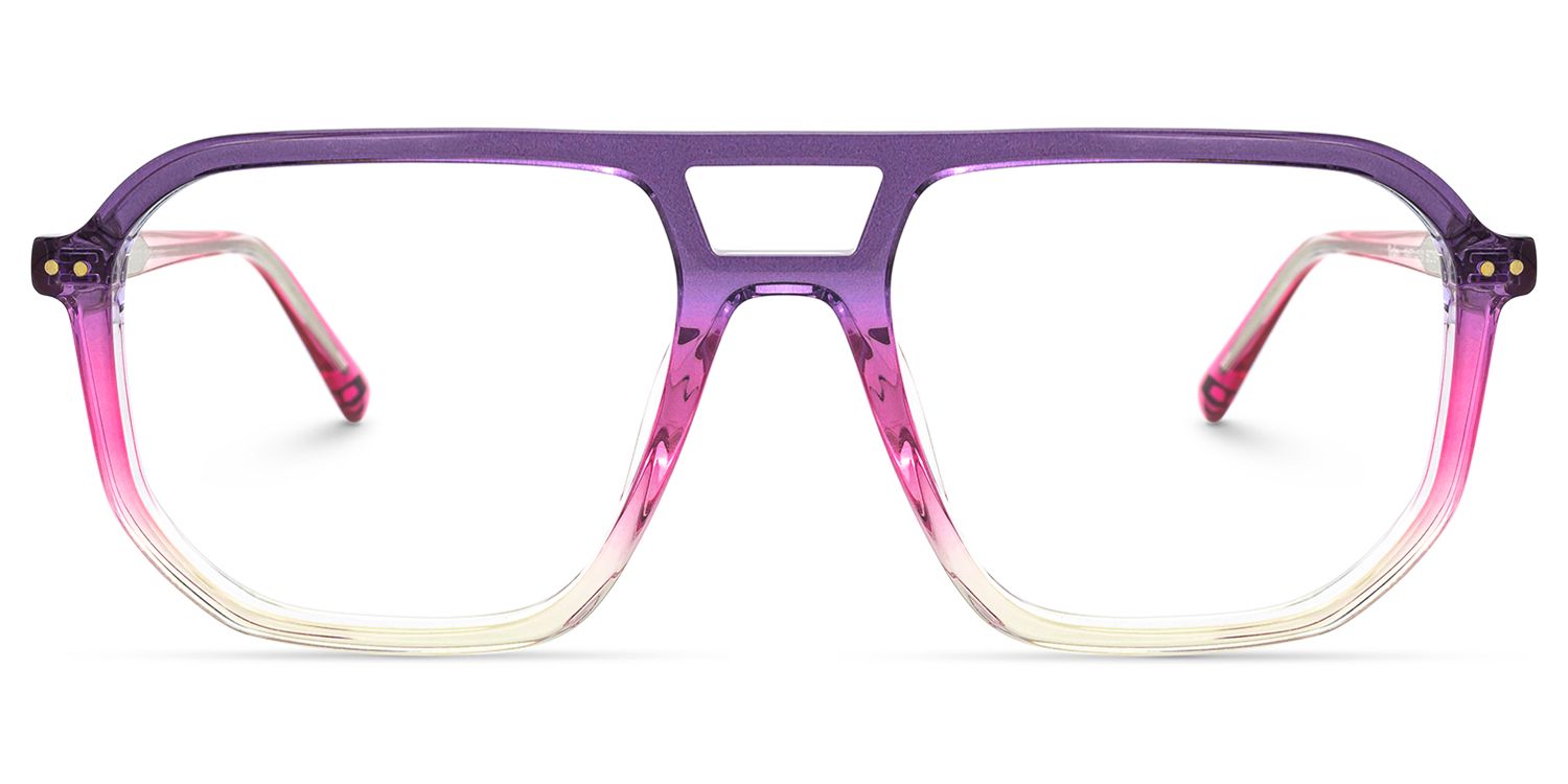 Liam - Aviator Purple Eyeglasses | Vooglam Angle View