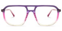 Liam - Aviator Purple Eyeglasses | Vooglam Angle View