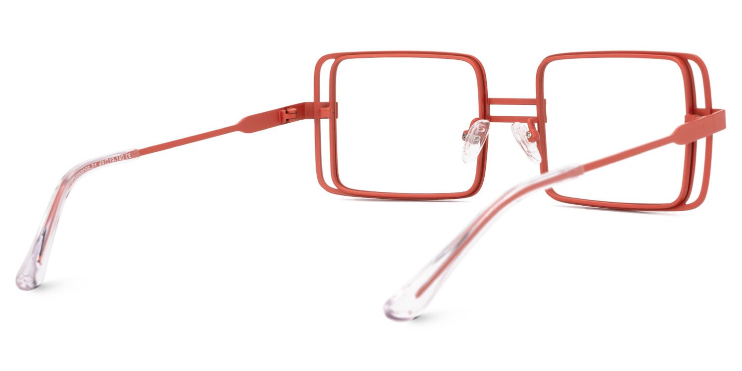 Fergus - Rectangle Red Eyeglasses | Vooglam Side View