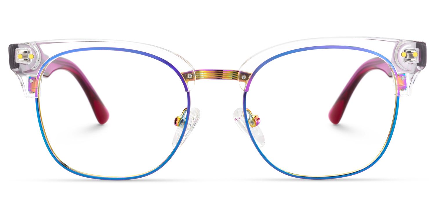 Pascale - Browline Purple Eyeglasses | Vooglam Angle View