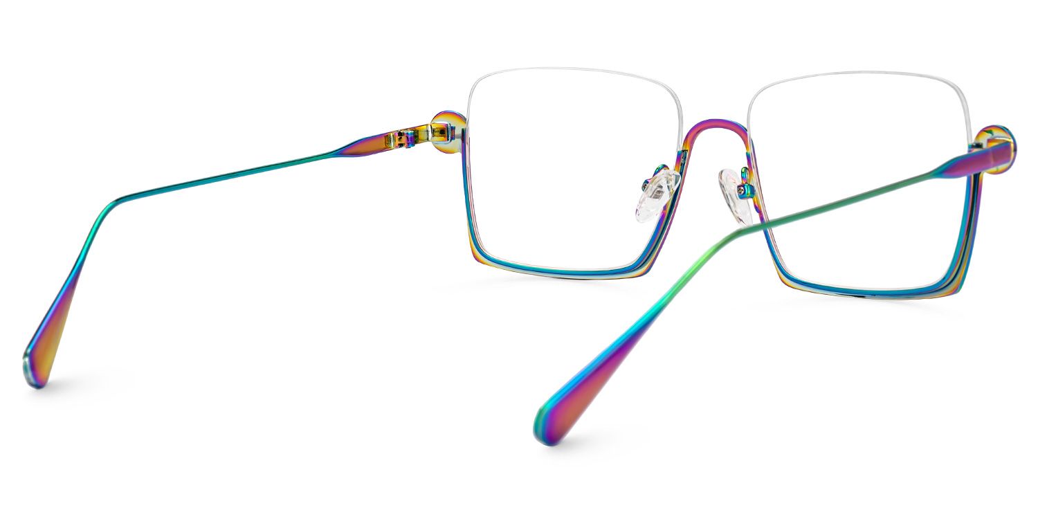 Fenella - Square Multicolor Eyeglasses | Vooglam Side View