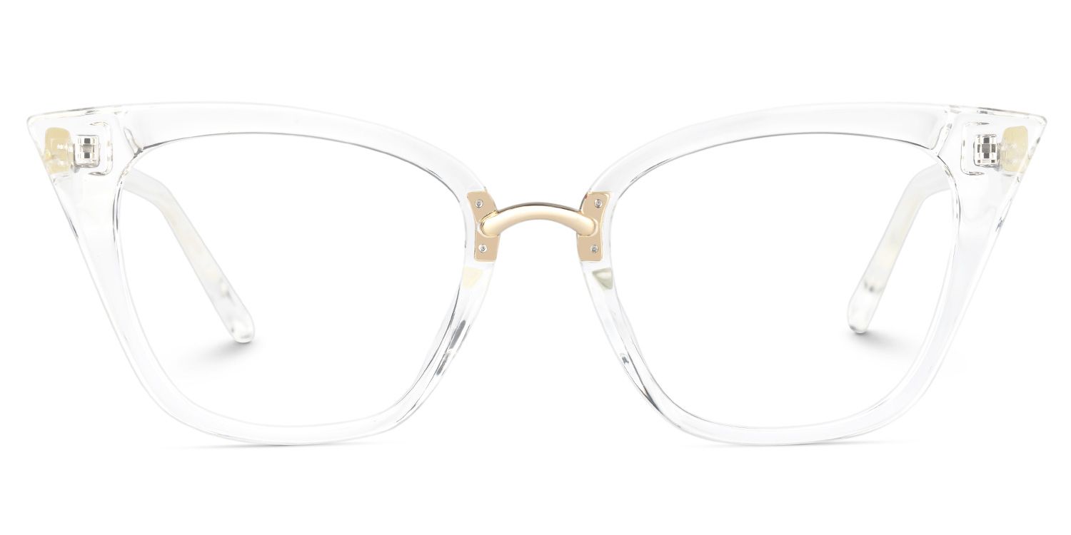 Tacita - Cat Eye Clear Glasses Modern Retro Twist | Vooglam Angle View