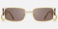 Riff - Rectangle Gold Sunglasses | Vooglam Angle View
