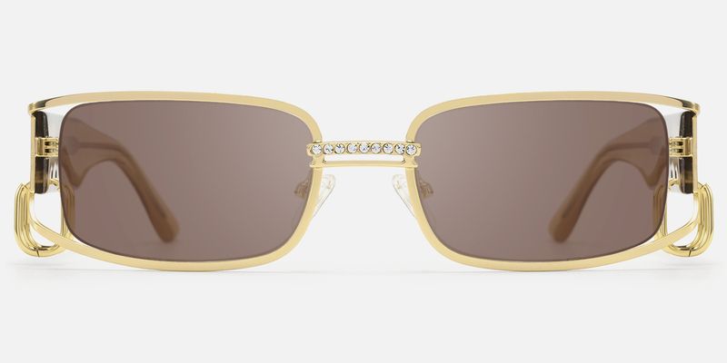 Riff - Rectangle Gold Sunglasses