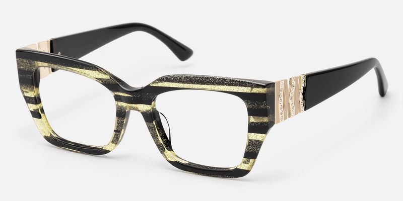 Sable - Square Pattern Eyeglasses by Vooglam