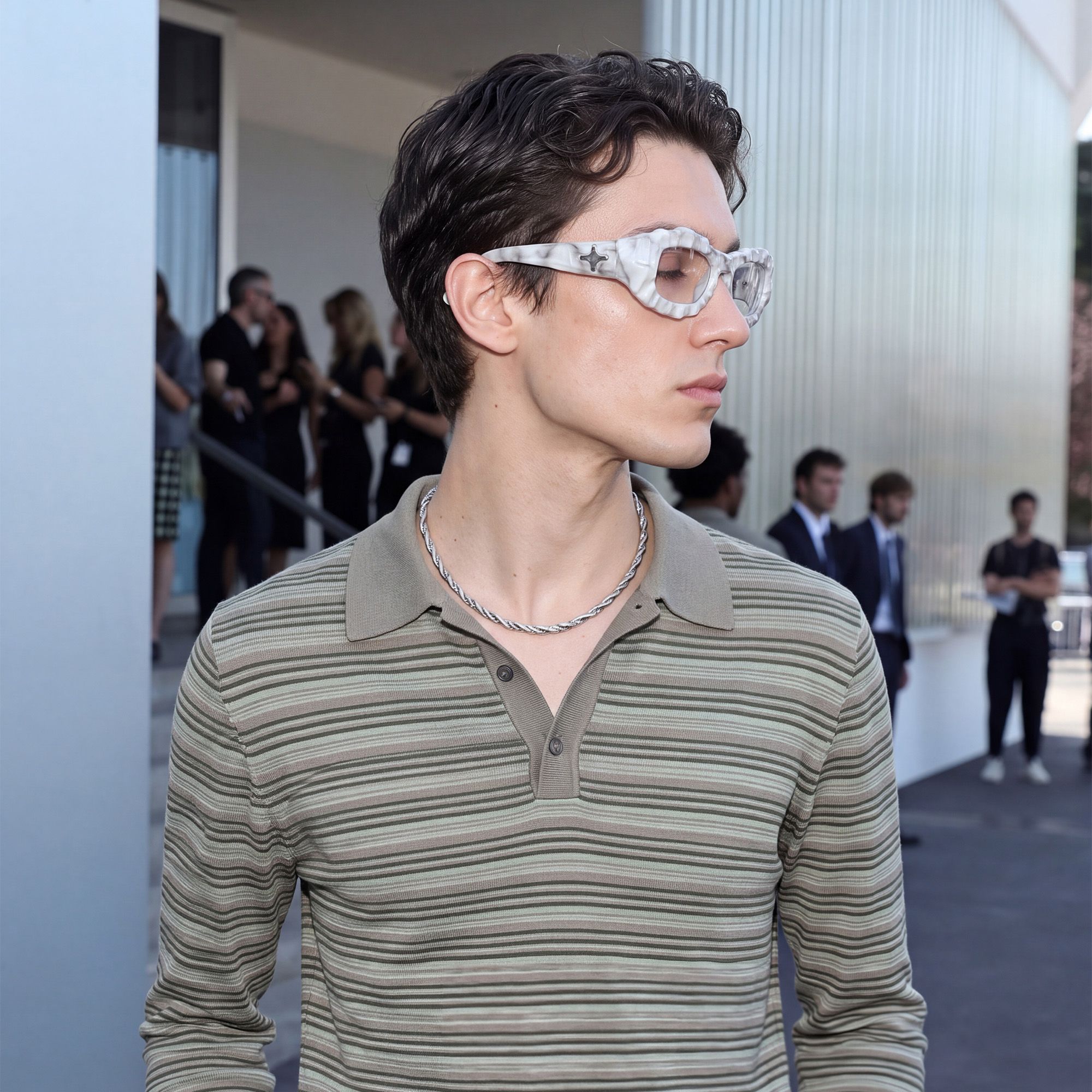 Vooglam Street Style in Real Life: The Geologist - Clear Transparent Marble Glasses by Vooglam