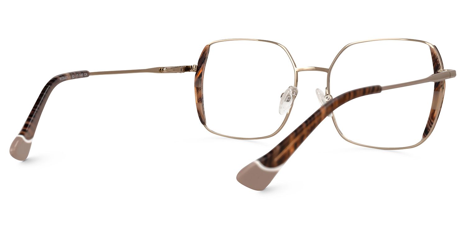 Edimeia - Square Brown Eyeglasses | Vooglam Side View
