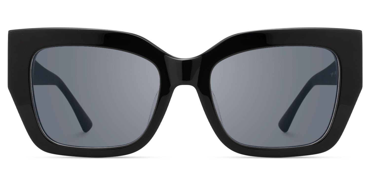 Sable - Square Black Sunglasses | Vooglam Angle View