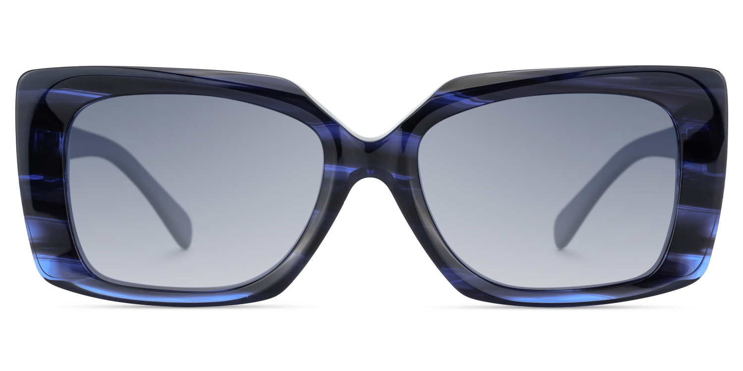 Stratus - Rectangle Blue Sunglasses - 1
