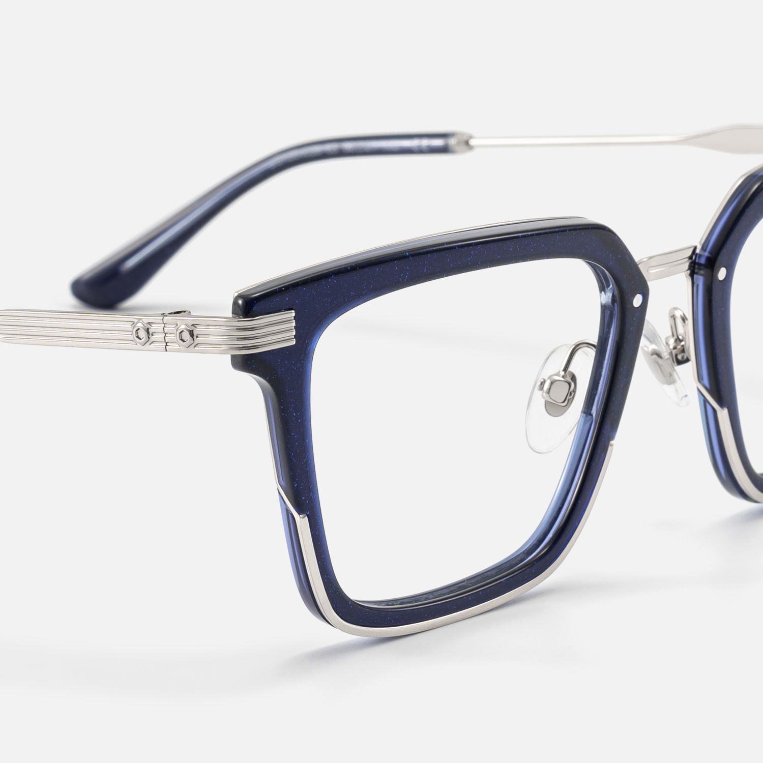Kassel - Urban Modular Navy Blue Glasses | Vooglam Design Details