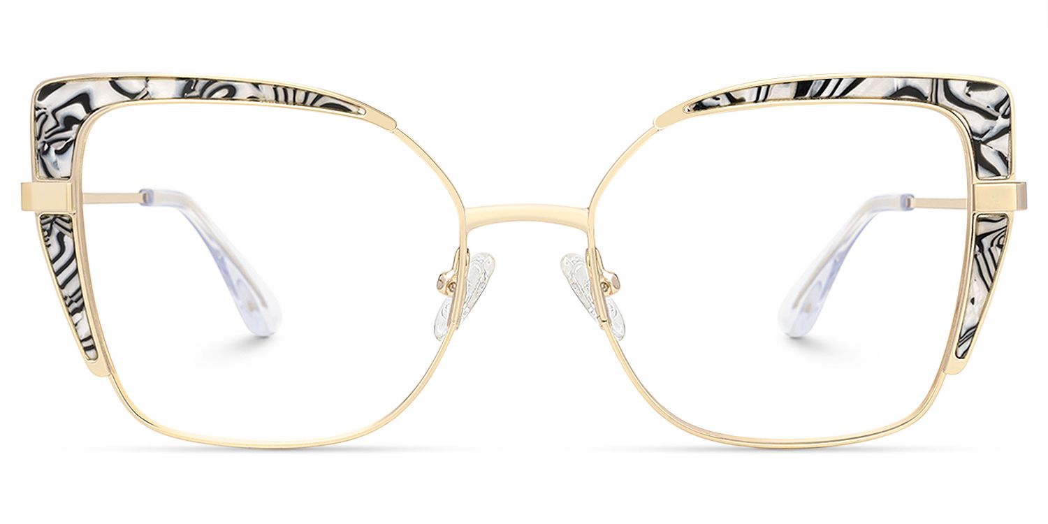 Jabilo - Cat Eye Gold Eyeglasses | Vooglam Angle View