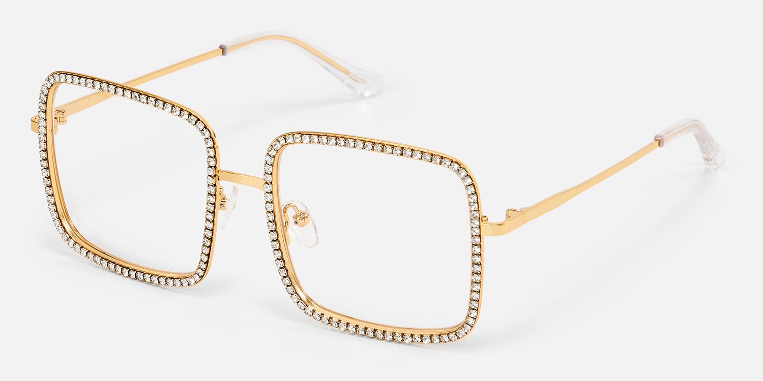 Kafele - Square Gold Eyeglasses | Vooglam Front View
