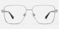 Griot - Square Silver Eyeglasses | Vooglam Angle View