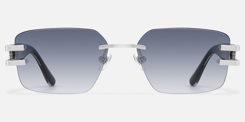 Aurum - Black Gradient Rimless Sunglasses | Vooglam
