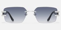 Aurum - Black Gradient Rimless Sunglasses | Vooglam Angle View