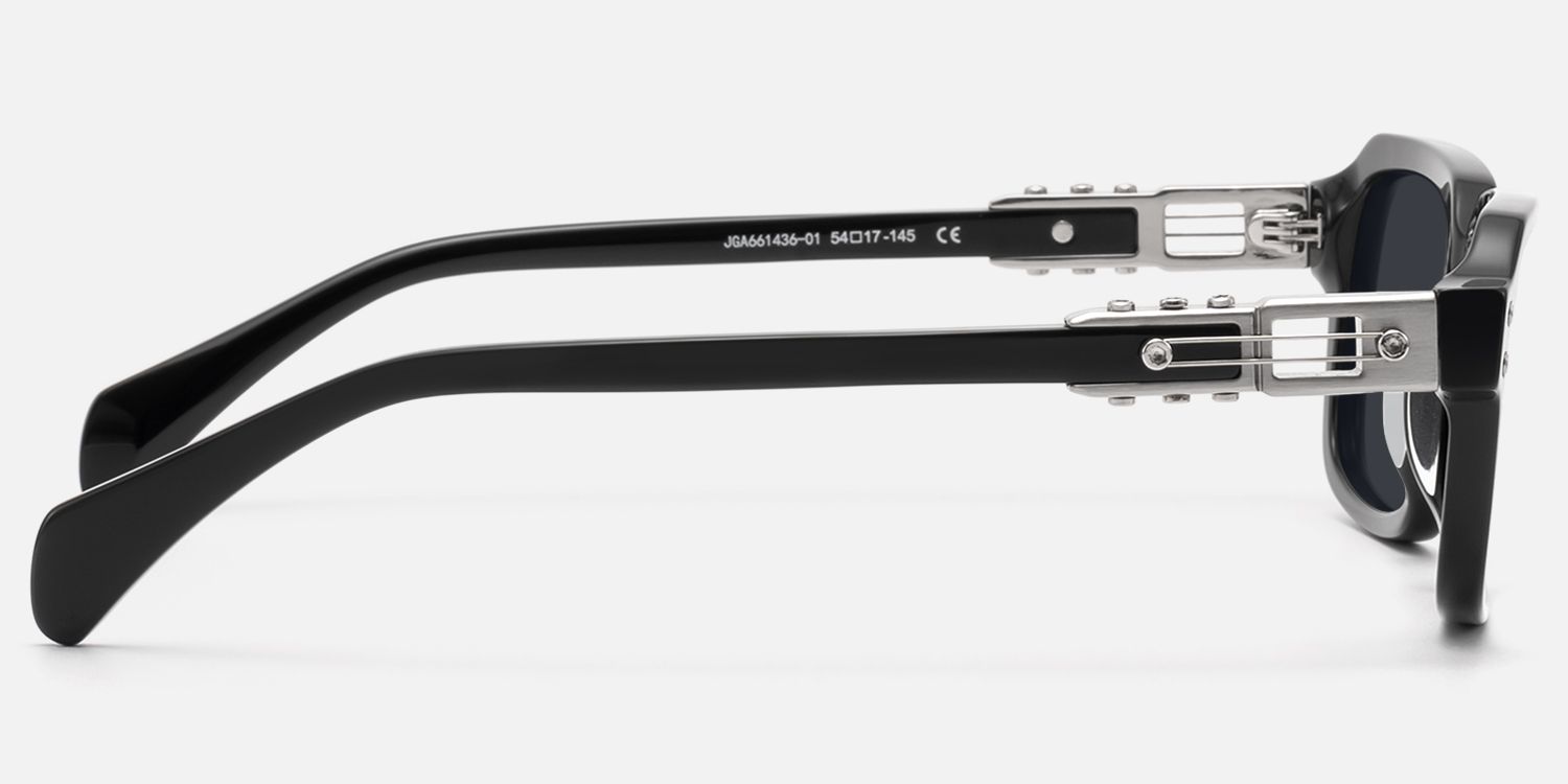Anacortes - Mirrored Black Guitar Temple Shades | Vooglam Side View