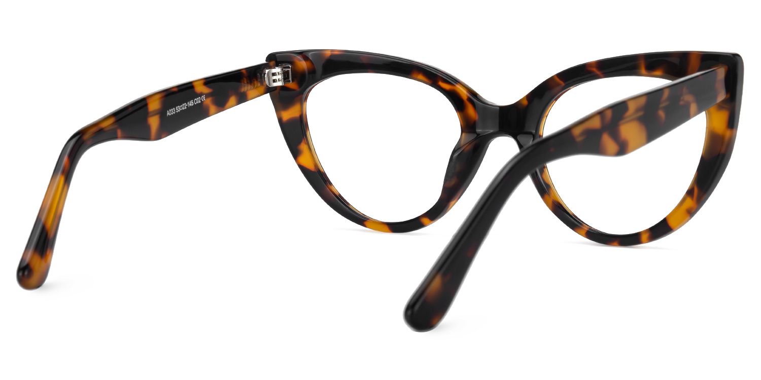 Einar - Cat Eye Tortoise Eyeglasses | Vooglam Side View