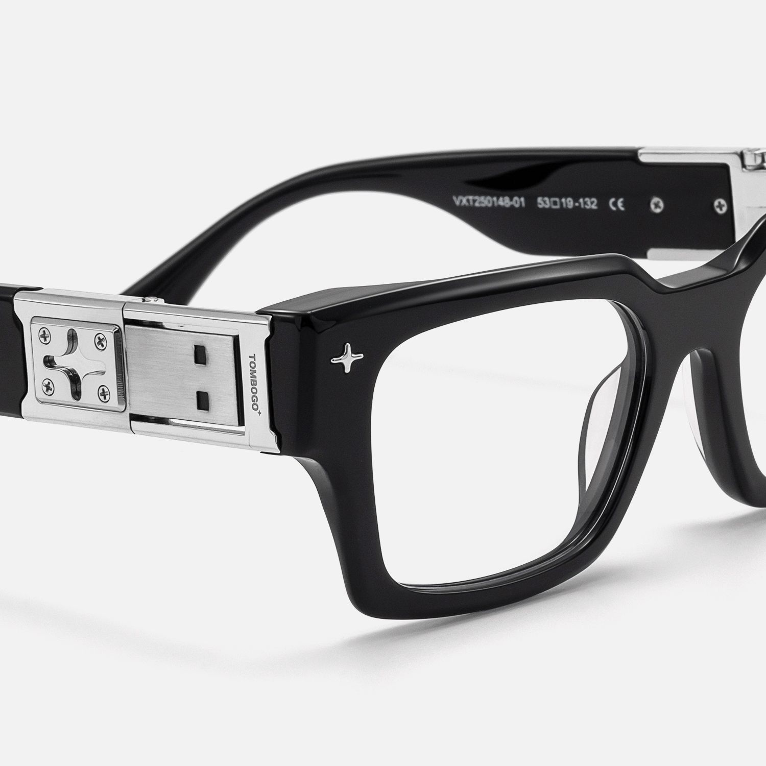 The Programmer - Chunky Black USB Glasses | Vooglam Design Details
