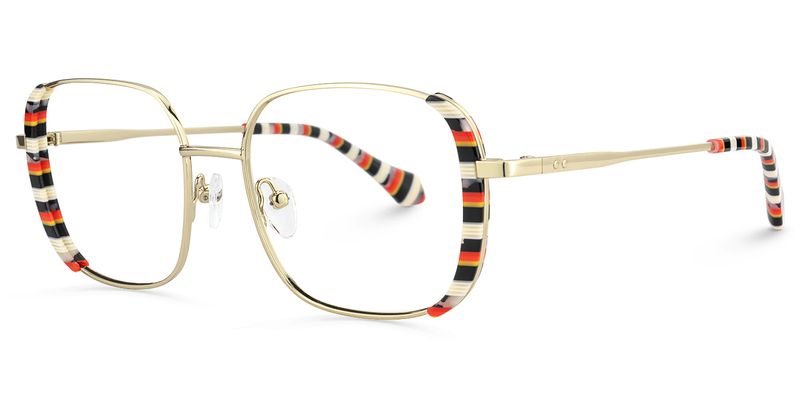 Milana - Square Black/Red Eyeglasses