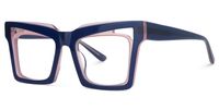 Emberlei - Square Pink/Blue Eyeglasses | Vooglam Front View