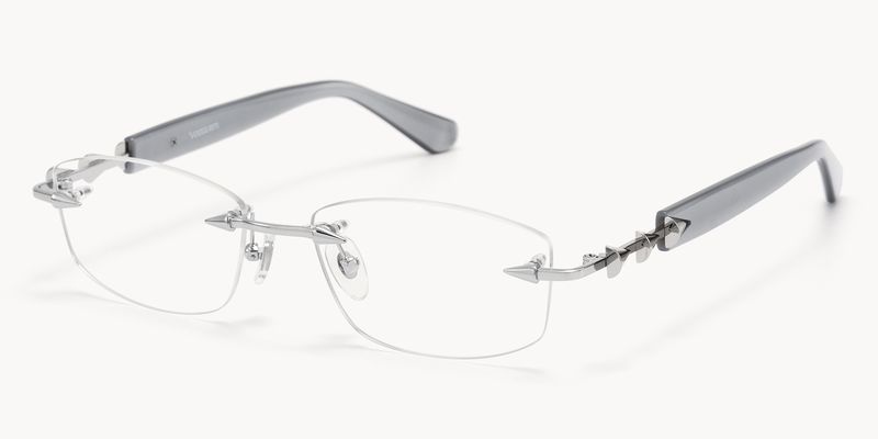 Fracture - Rectangle Gray Eyeglasses
