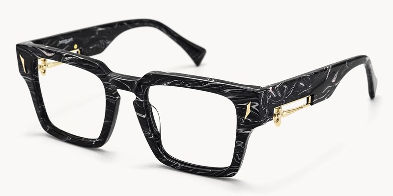 Stiletto - Rectangle Black Eyeglasses