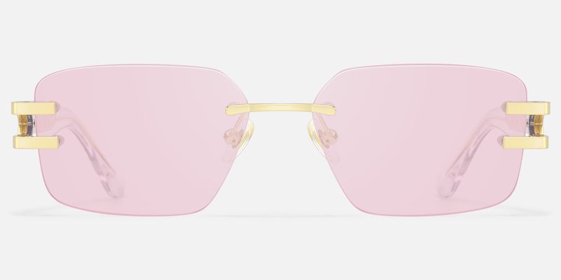 Aurum - Light Pink Rimless Sunglasses | Vooglam