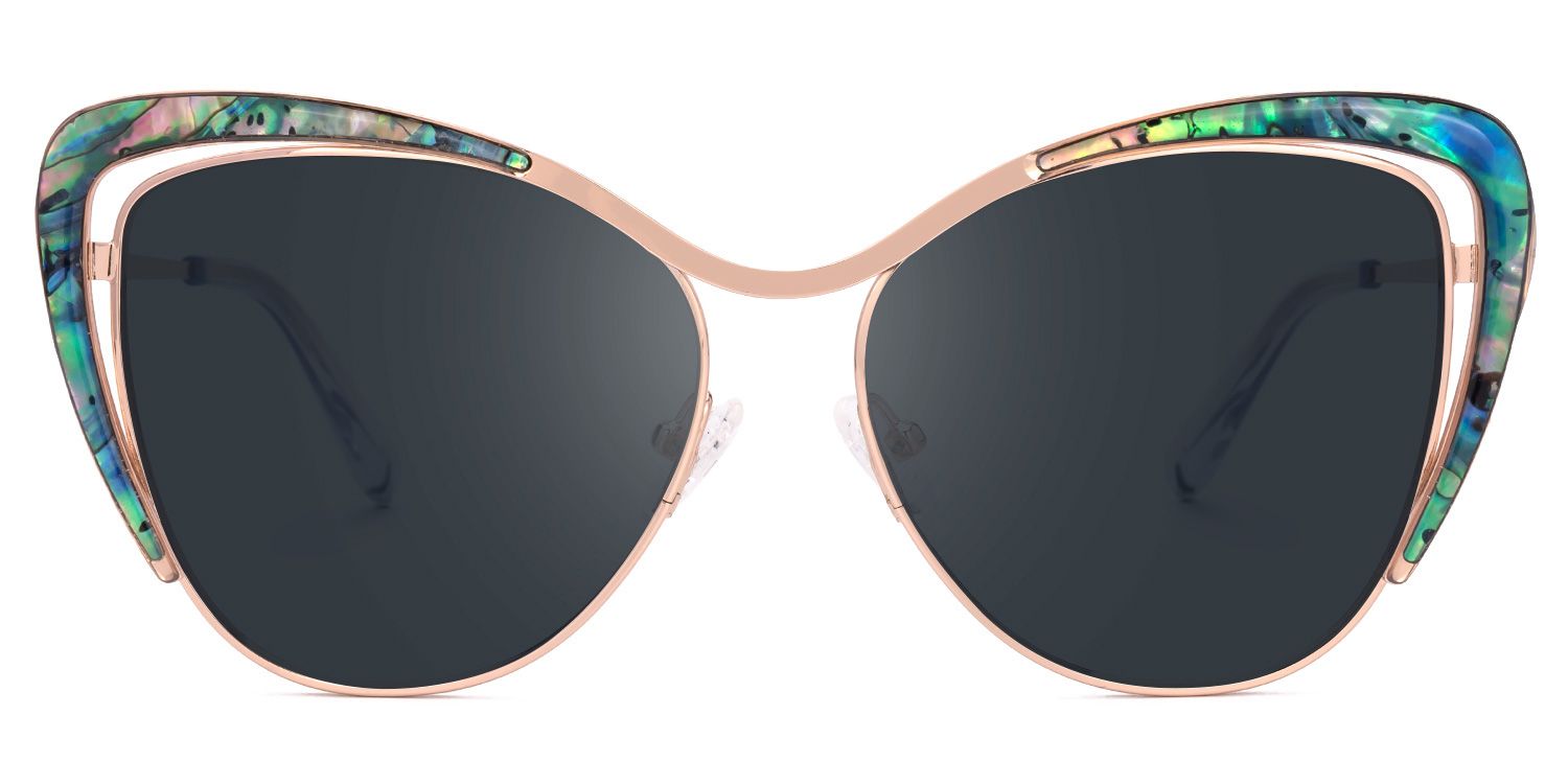 Kahlilia - Cat Eye Gold Prescription Sunglasses | Vooglam Angle View