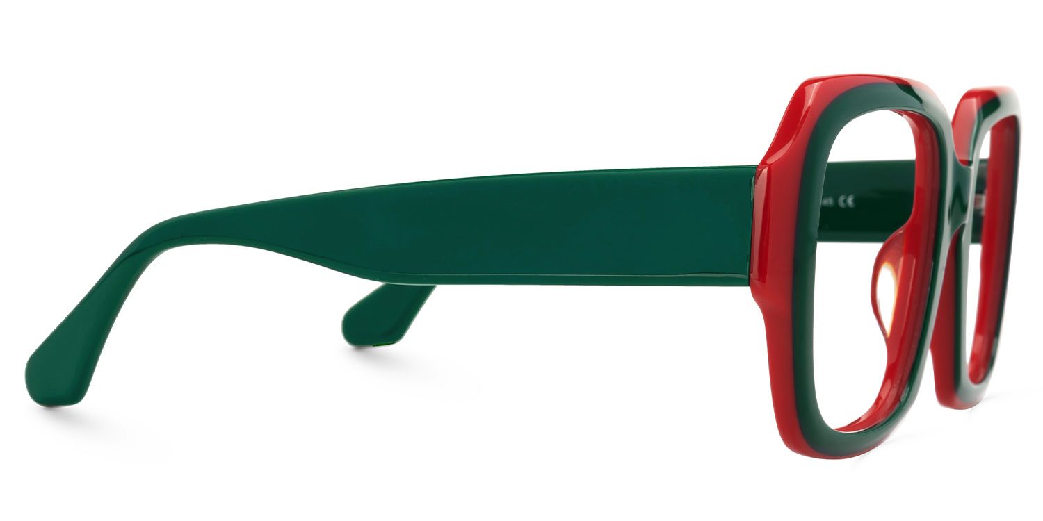 Paz - Square Green Eyeglasses | Vooglam 4