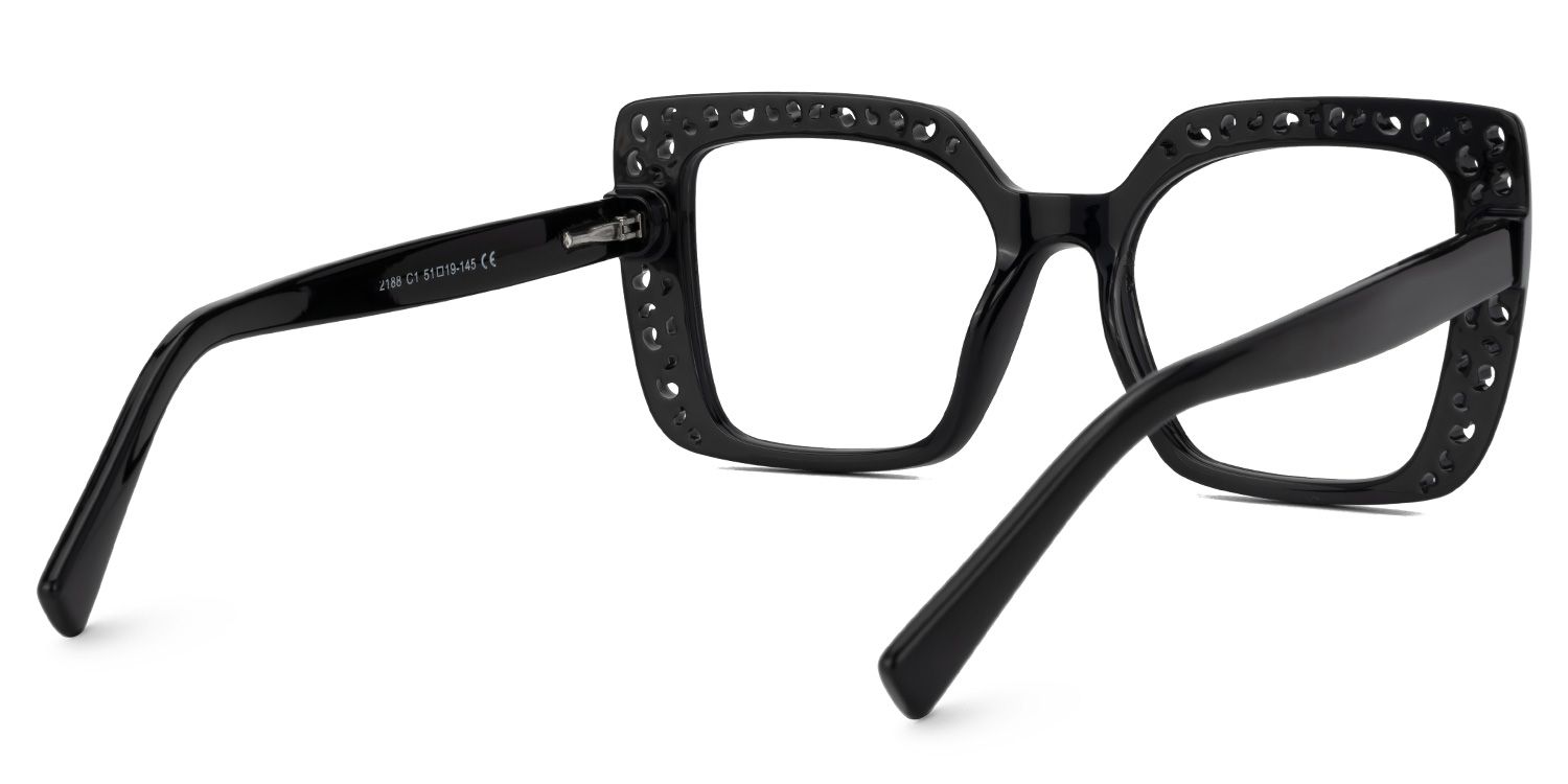 Fauci - Square Black Eyeglasses | Vooglam Side View