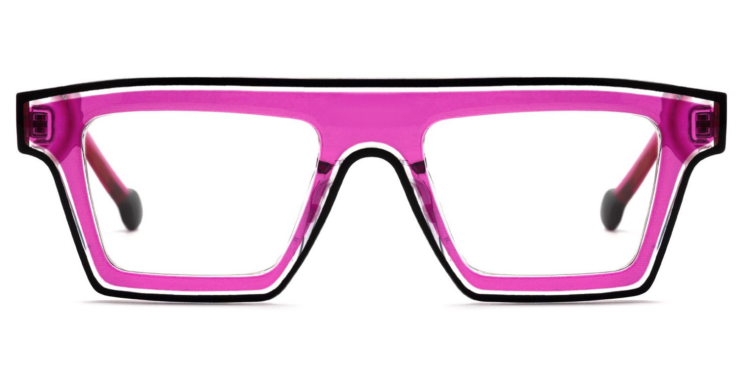 Treva - Rectangle Purple Eyeglasses | Vooglam Angle View
