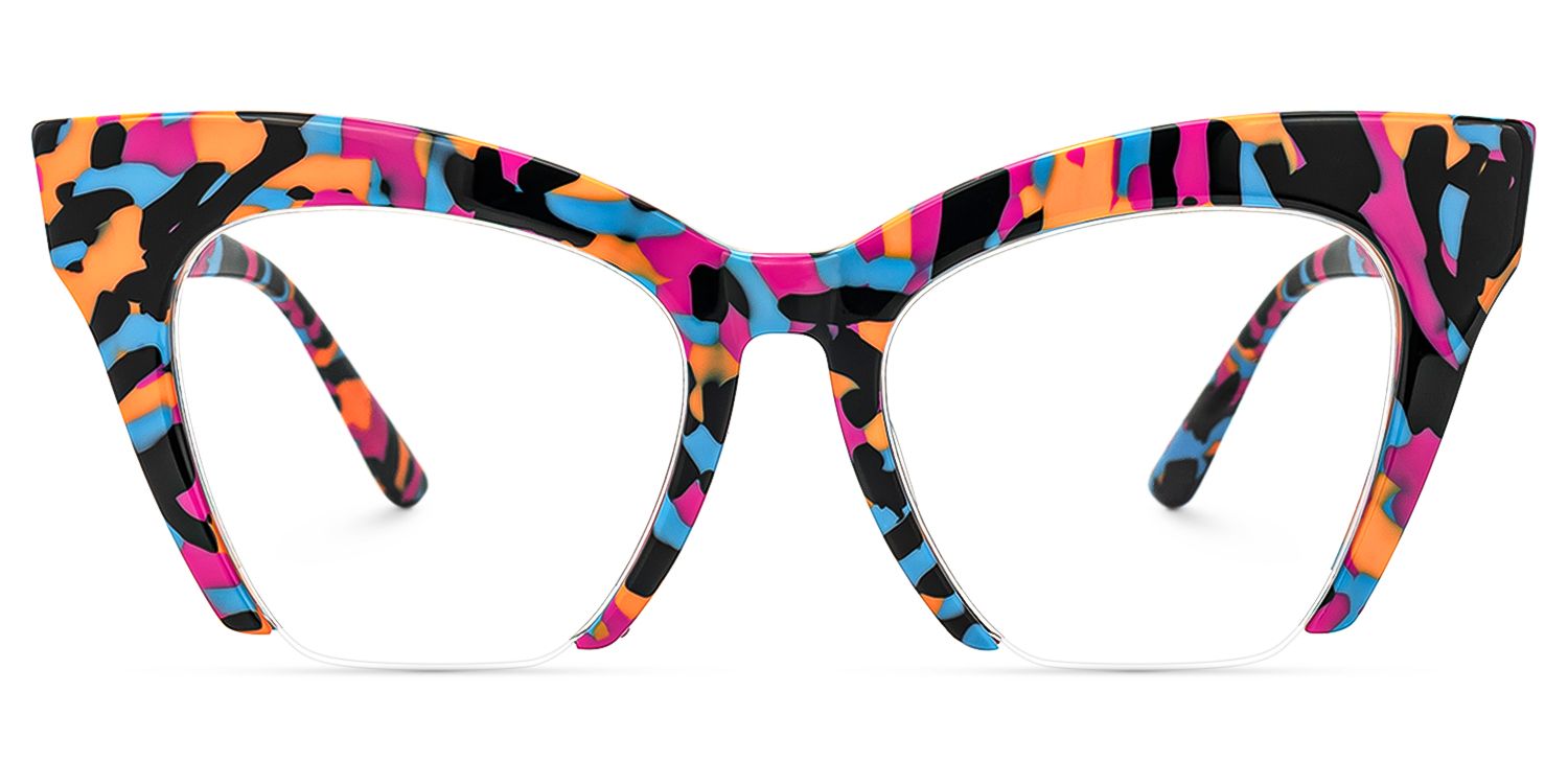 Jacobien - Cat Eye Multicolor Eyeglasses | Vooglam Angle View