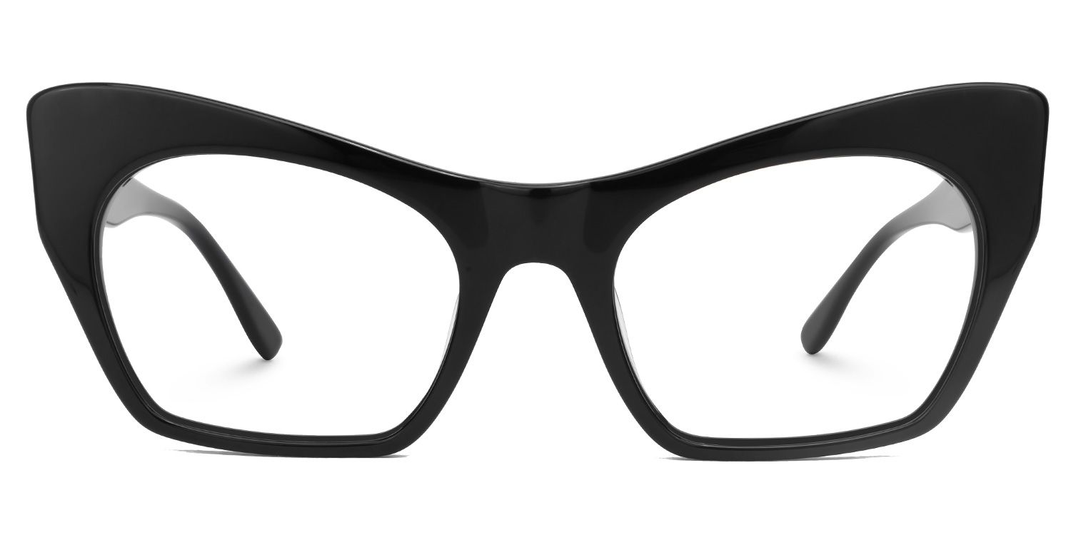Elah - Cat Eye Black Eyeglasses | Vooglam Angle View