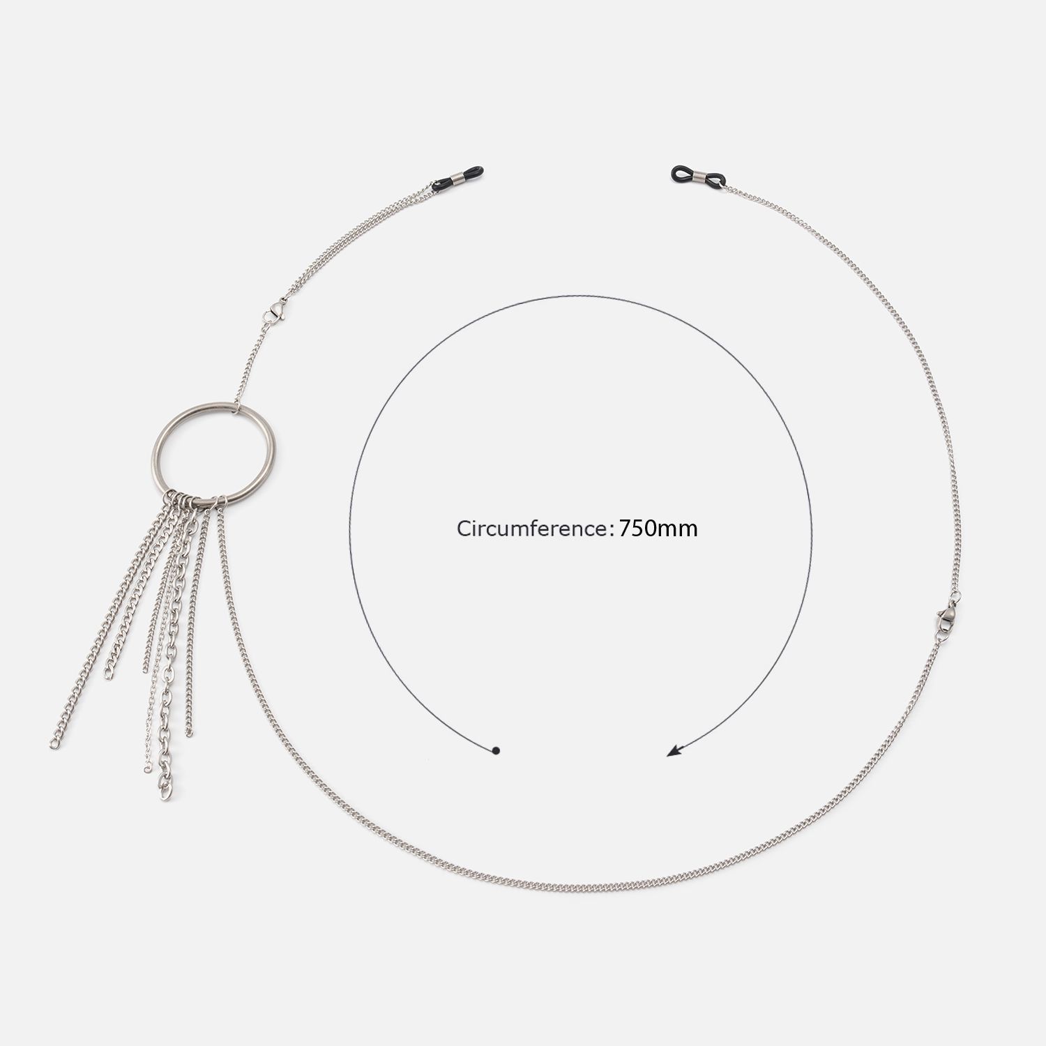 Dreamcatcher Silver Metal Glasses Chain | Vooglam Side View