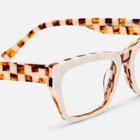 Lola - Rectangle Yellow Eyeglasses | Vooglam Design Details