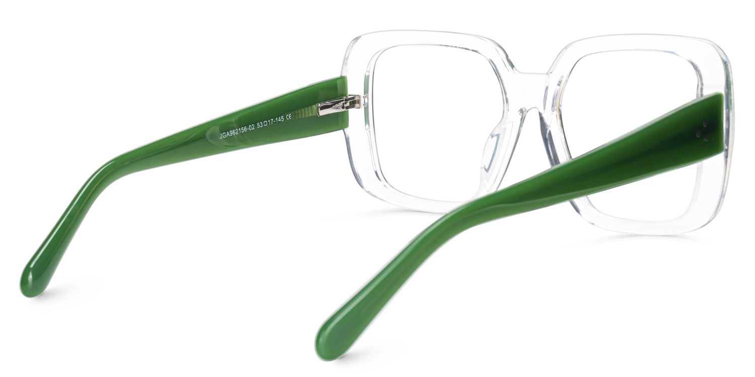 Emiliya - Square Crystal Eyeglasses | Vooglam Side View