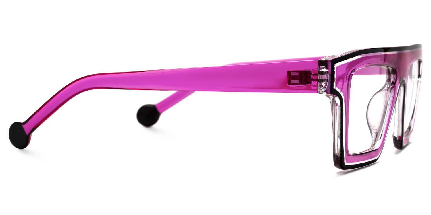 Treva - Rectangle Purple Eyeglasses | Vooglam 4