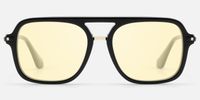 Marfa - Black Acetate Yellow Sunglasses | Vooglam Angle View